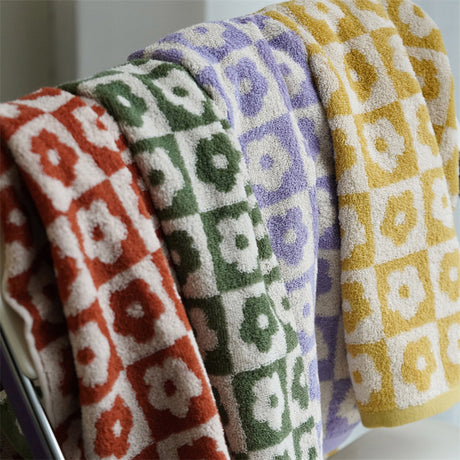 Plaid Series Towel Bath Towel Cherry Blossom Absorbent Facial Towel - V.I.P Digital Presence