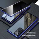 Funda de vidrio templado antiespía para Samsung Note20U, protección para teléfono S21, ultra magnética, cubierta metálica S21