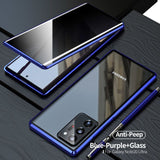 Funda de vidrio templado antiespía para Samsung Note20U, protección para teléfono S21, ultra magnética, cubierta metálica S21
