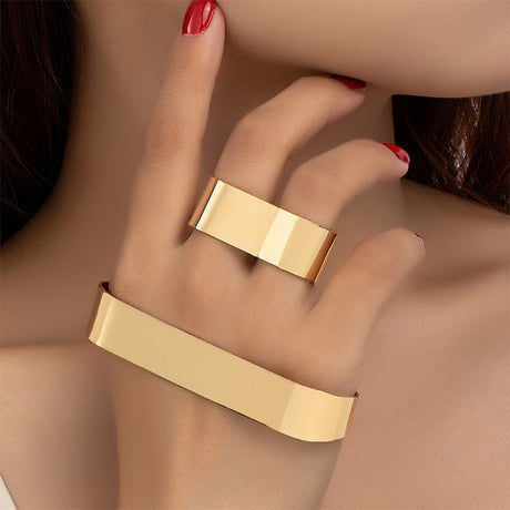 Geometric personality bracelet ring set for women, Japanese and Korean Ins style, simple and fashionable trendy jewelry - V.I.P Digital Presence