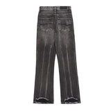 Washed Distressed Wide-Leg Jeans Men's European and American Punk INS Personalized Loose Hole Frayed Flare Pants - V.I.P Digital Presence