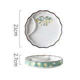Dumpling plate sushi plate round square plate with soy sauce and vinegar partitioned snack plate ceramic plate for home use - V.I.P Digital Presence