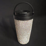 Diamond inlaid vacuum stainless steel coffee cup creative handle insulated cup vacuum portable car cup - V.I.P Digital Presence