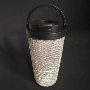 Diamond inlaid vacuum stainless steel coffee cup creative handle insulated cup vacuum portable car cup - V.I.P Digital Presence