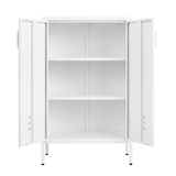 Steel storage cabinet, double door miscellaneous storage cabinet, 2 movable partitions white - V.I.P Digital Presence