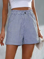 High Waist Striped Shorts - V.I.P Digital Presence