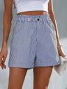 High Waist Striped Shorts - V.I.P Digital Presence