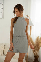 Cutout Grecian Neck Romper - V.I.P Digital Presence