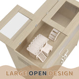 Squirrel cage acrylic panel with independent storage cabinet and wooden guinea pig room with bridge (L 31.50 x W 15.75 x H32.28) - V.I.P Digital Presence