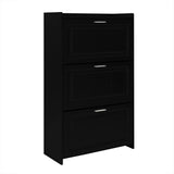 U-Can Shoe Storage Cabinet for Entryway with 3 Flip Drawers, Modern Shoe Organizer Cabinet, Free Standing Shoe Rack Black - V.I.P Digital Presence