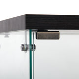 4 glass display cabinets with door shelves, floor standing antique bookshelf, 64.7 "* 16.7" * 14.3 ", black - V.I.P Digital Presence