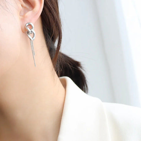 Titanium Steel Chain Shape Earrings - V.I.P Digital Presence