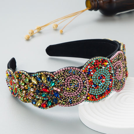 Hair Hoop Fashion Trend Color Rhinestone Head Hoop Luxury Wide Side Heavy Industry Party Hair Accessories Head Hoop - V.I.P Digital Presence