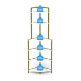 6-story corner open bookshelf, modern bookshelf, wooden frame, independent bookshelf unit, - V.I.P Digital Presence
