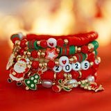 Christmas Candy Soft Ceramic CCB Bracelet Ins Wind Beaded Alloy Bracelet Set - V.I.P Digital Presence