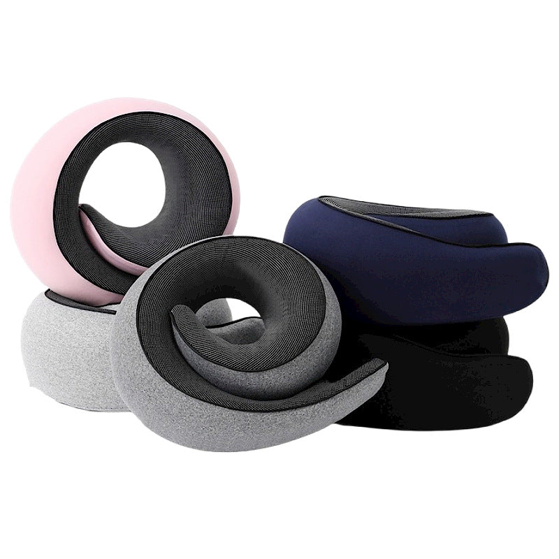 Travel Neck Pillow Memory Foam U-shaped Pillow Snail Style Travel Neck Support Portable Adjustable Soft Noon Break Sleep Pillows - V.I.P Digital Presence