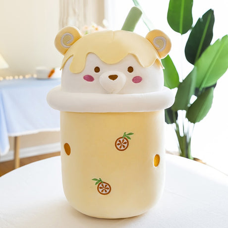 25-40cm Cute Cartoon Teddy Bear Bubble Tea Cup Shaped Pillow Plush Toys Real-life Stuffed Soft Back Cushion Funny Boba Food - V.I.P Digital Presence