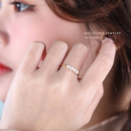 Retro imitation pearl ring women's magic decoration ring pure silver joint ring - V.I.P Digital Presence