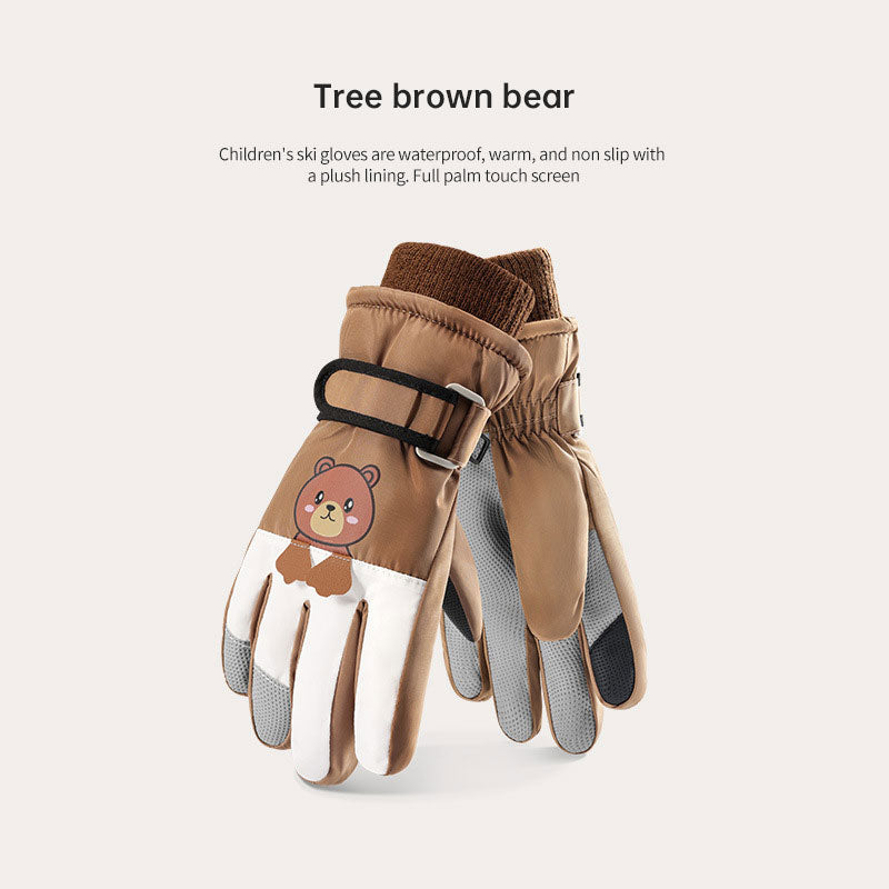 Winter children skiing gloves cycling waterproof windproof cashmere thick warm gloves children - V.I.P Digital Presence