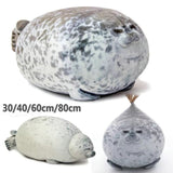 Juguetes de peluche de foca novedosos en 3D, almohada de peluche de león marino, almohada suave de foca para fiestas, almohada para dormir de bebé, cojín para silla