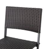 Outdoor Wicker Barstools Faux Rattan Patio Bar Stool Foldable Chair, 2-Pcs Set, Multibrown - V.I.P Digital Presence