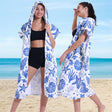 Hooded Towel Ultra-fine Fiber Zipper Wearable Bathrobe Cape Beach Towel - V.I.P Digital Presence