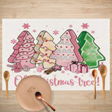 Cake linen placemat Christmas kitchen restaurant decoration insulation mat printed snowman table mat - V.I.P Digital Presence