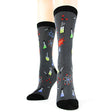 Education Themed Science Chemistry Printed Female Mid Tube Casual Grey Socks - V.I.P Digital Presence
