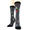 Education Themed Science Chemistry Printed Female Mid Tube Casual Grey Socks - V.I.P Digital Presence