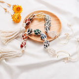 Natural Crystal Seven Color Gemstone White Rope Mesh Bag Hand woven Car Hanging Polishing Gemstone Jewelry Pendant - V.I.P Digital Presence