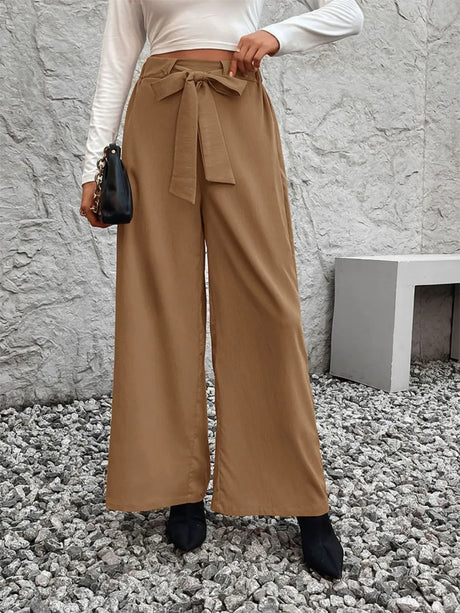 Tied High Waist Wide Leg Pants - V.I.P Digital Presence