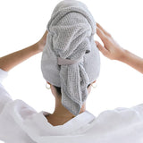 Large women's dry hair towel, ultra-fine fiber wrapped with elastic band, anti frizzy wet hair, quick drying headscarf, hair tow - V.I.P Digital Presence