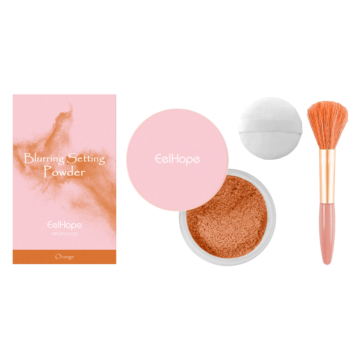 Setting powder with brush， Natural Makeup Light, Delicate Breathable Fit Dry And Wet Dual Use Powder Lasting Makeup - V.I.P Digital Presence
