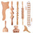 Beech wood therapy scraping cup, meridian dredging roller, tendon rolling stick, scraping board, head massager, massage set - V.I.P Digital Presence