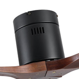 52" YUHAO Farmhouse Rustic Ceiling Fan without Light - Matte Black with Solid Wood Blade - V.I.P Digital Presence