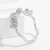 925 Sterling Silver Inlaid Zircon Open Ring - V.I.P Digital Presence