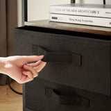 Tea table with charging station, bedside table with USB port, socket and cloth bag, 2 drawers - V.I.P Digital Presence