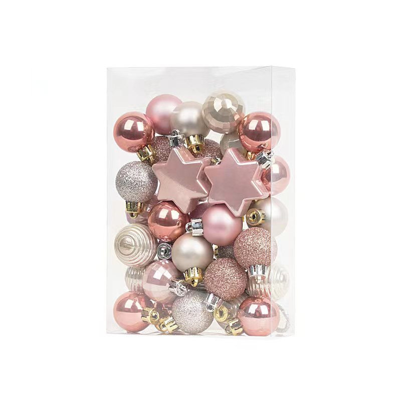 Christmas tree decoration 3cm light gold Christmas ball hanging pendant Christmas combination ball - V.I.P Digital Presence