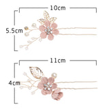 Luxury Blue Flower Hair Combs Headdress Prom Bridal Wedding Hair Accessories Gold Leaves Hair Jewelry Hair Pins - V.I.P Digital Presence