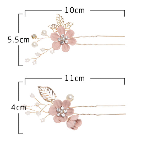 Luxury Blue Flower Hair Combs Headdress Prom Bridal Wedding Hair Accessories Gold Leaves Hair Jewelry Hair Pins - V.I.P Digital Presence