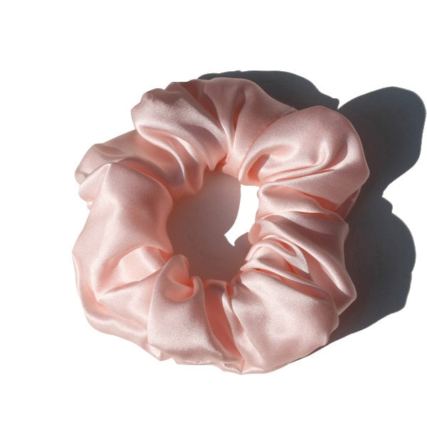 Pure Silk Large Scrunchies Ropes Hair Bands Ties Elastics Ponytail Holders for Women Girls Hair Accessories 19 Momme 3.5CM - V.I.P Digital Presence