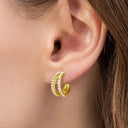 Moissanite 925 Sterling Silver C-Hoop Earrings - V.I.P Digital Presence