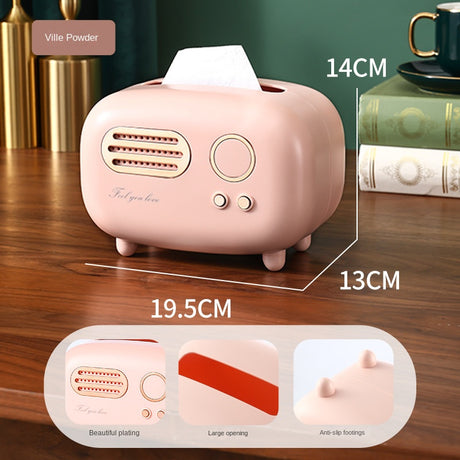 Paper towel box ABS light luxury retro style gift for living room, high-end home drawer paper towel box - V.I.P Digital Presence