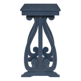 48-Inch Rustic Vintage Console Table --- Farmhouse Style Entryway Table with Open Shelf and Sturdy Construction (Navy) - V.I.P Digital Presence