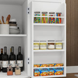 Kitchen island rolling trolley cart with 1 drawer & 2 doors with storage racks & Adjustable Shelves & towel rack - V.I.P Digital Presence