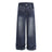 Street Design Floral Embroidered Denim Wide-Leg Long Pants Men's Vibe Trendy Washed Distressed Straight Leg Trousers - V.I.P Digital Presence
