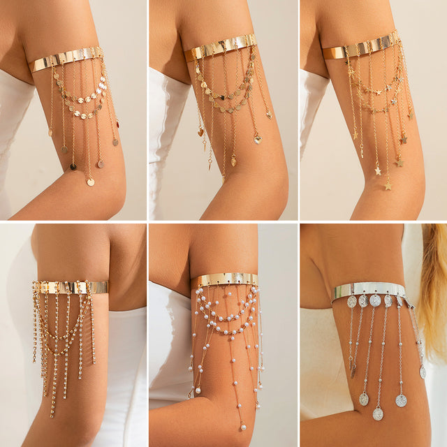 Western style beaded tassel arm chain jewelry Bohemian love arm bracelet for women - V.I.P Digital Presence