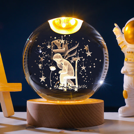 Starry Sky 3D Micro Landscape Crystal Ball Home Desktop Creative Interior Carving White Crystal Ball Ornament Craft Gift product - V.I.P Digital Presence
