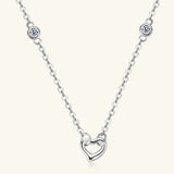 Moissanite 925 Sterling Silver Heart Necklace - V.I.P Digital Presence