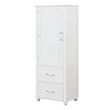 Tall bathroom storage cabinet with two drawers and adjustable shelves for independent storage - V.I.P Digital Presence